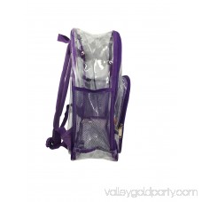 K-Cliffs Heavy Duty Clear Backpack See Through Daypack Student Transparent Bookbag Purple 564832207